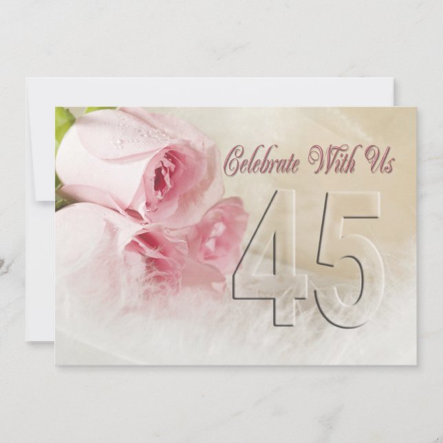 Anniversary party invitation for 45 years (Front)