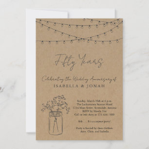 Anniversary Party Invitation   Rustic Kraft Paper