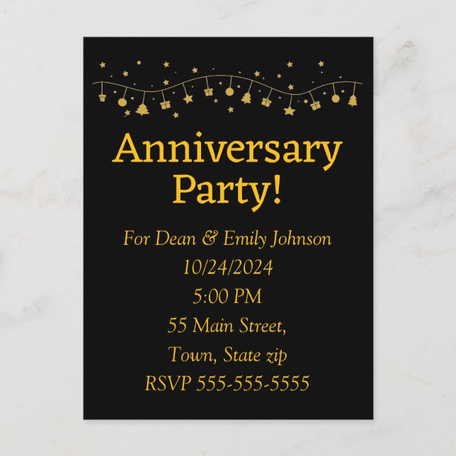 Anniversary party invitations (Front)