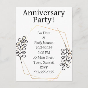 Anniversary party invitations