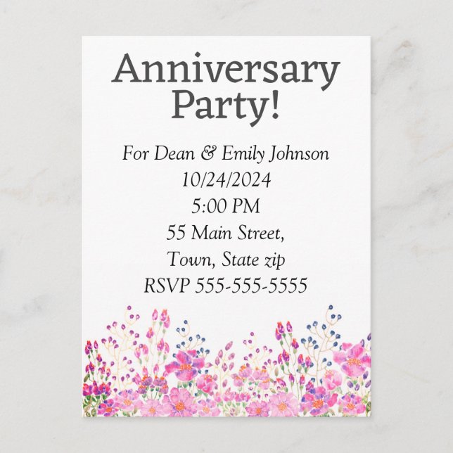 Anniversary party invitations (Front)