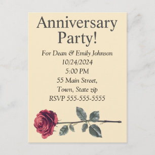 Anniversary party invitations