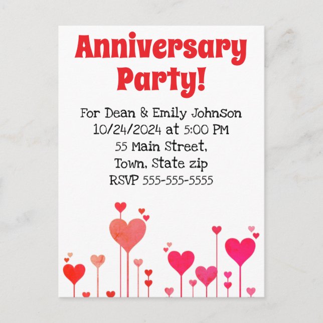 Anniversary party invitations (Front)