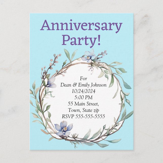 Anniversary party invitations (Front)