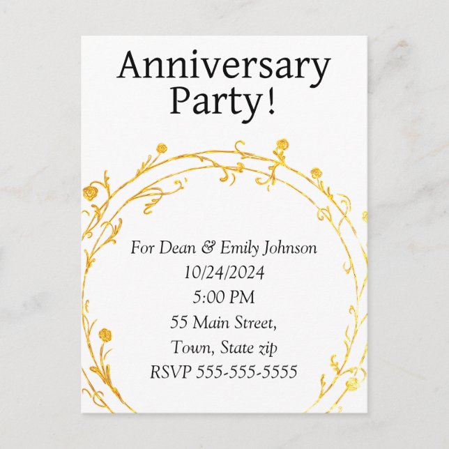 Anniversary party invitations (Front)