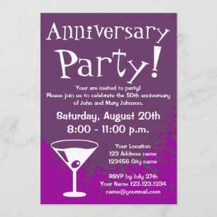 Anniversary party invitations   Custom invites