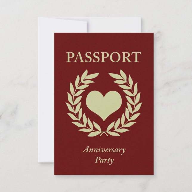 anniversary party passport invitation (Front)