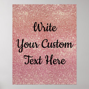 Anniversary Party Photo Prop Pink Gold Birthday Poster