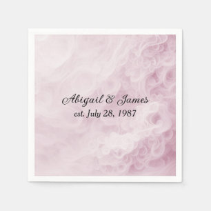 Anniversary Party Pink Swirl Abstract Napkin