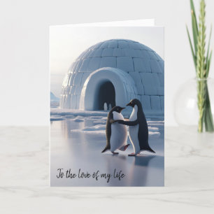 Anniversary Penguins Slow Dancing Card