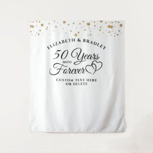 Anniversary Photo Backdrop 50 Years into Forever Tapestry