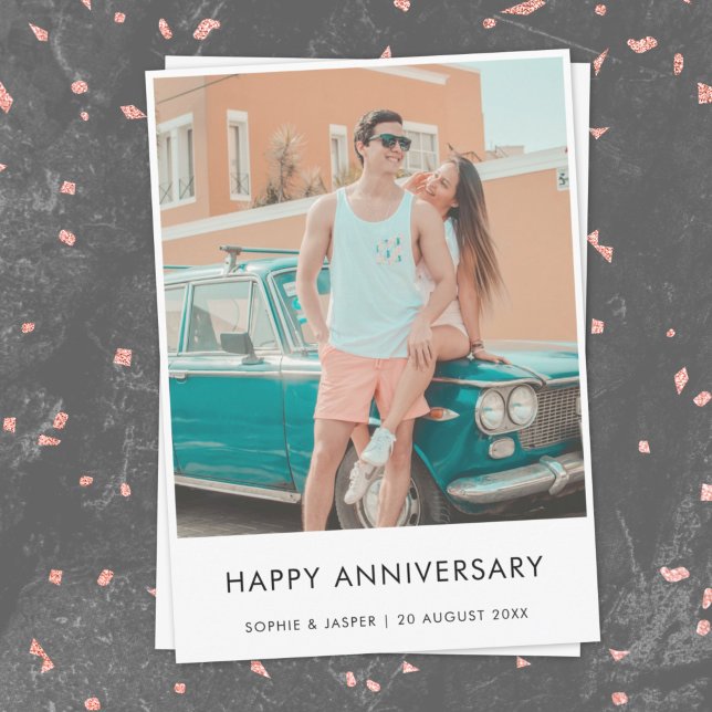 Anniversary Photo Card | Modern Stylish 5x7 Flat (Creator Uploaded)