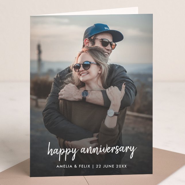Anniversary Photo Card | Modern Stylish 5x7 Folded (Creator Uploaded)