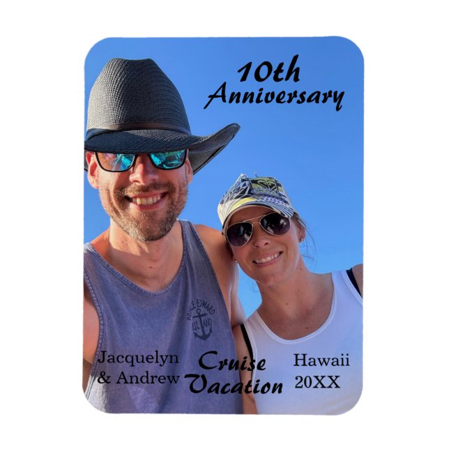  Anniversary Photo Cruise Vacation Personalize Magnet (Vertical)