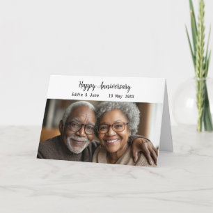 Anniversary Photo Modern Folded Anniversary Card