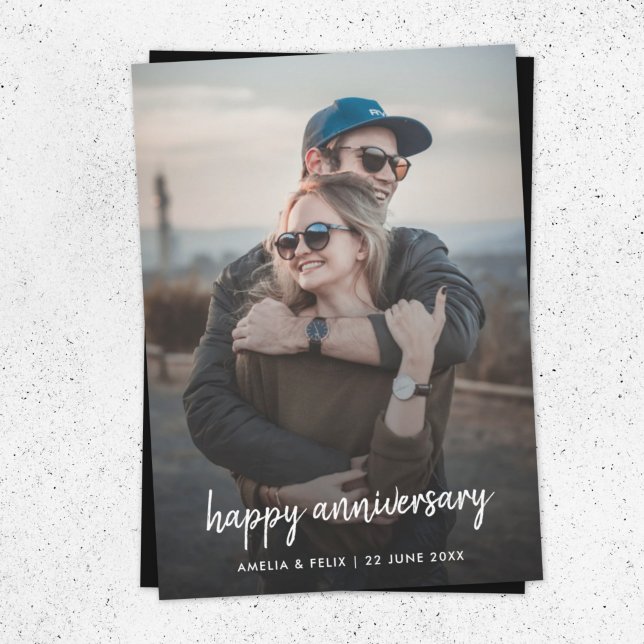 Anniversary Photo | Modern Trendy Stylish Card (Creator Uploaded)