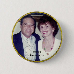 Anniversary Photo Template 6 Cm Round Badge