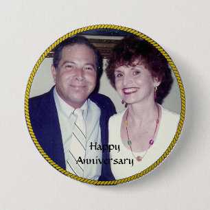 Anniversary Photo Template 7.5 Cm Round Badge