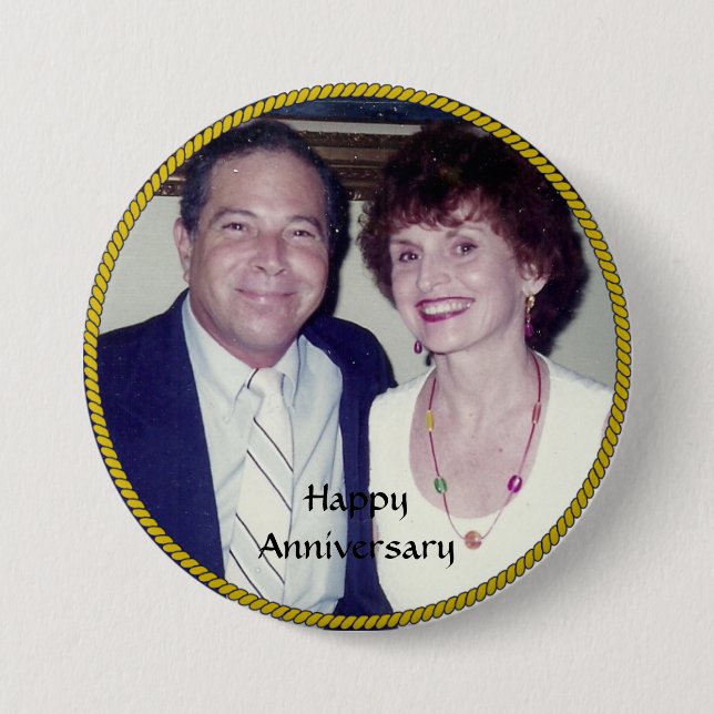 Anniversary Photo Template 7.5 Cm Round Badge (Front)