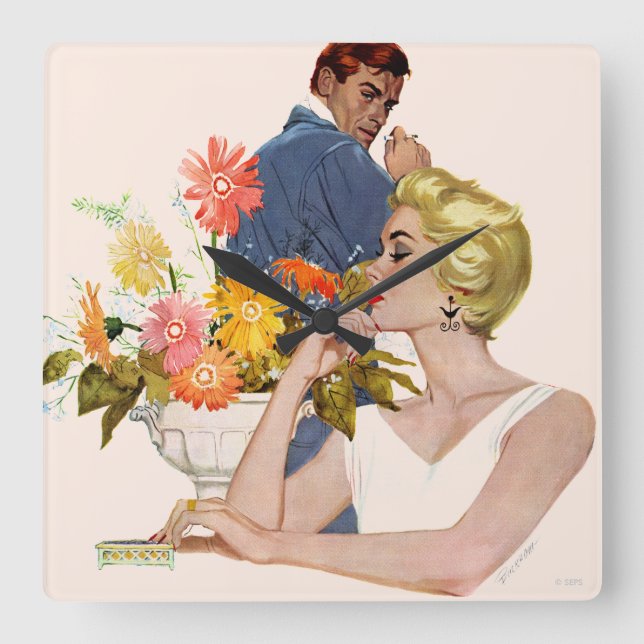 Anniversary Quarrel Square Wall Clock (Front)