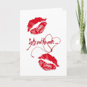 Anniversary Red Lipstick Kisses Card