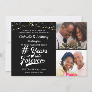 Anniversary Retro # YEARS INTO FOREVER Lights Invitation