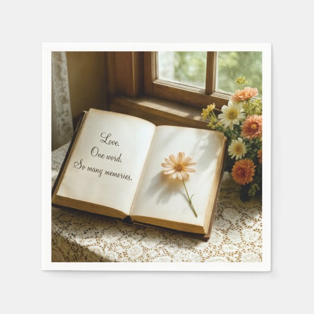 Anniversary Romantic Quote in a Journal Napkin (Front)