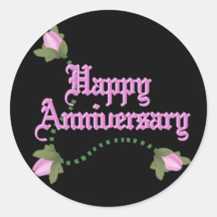 Anniversary Roses Classic Round Sticker