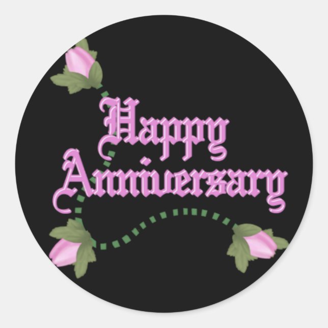 Anniversary Roses Classic Round Sticker (Front)