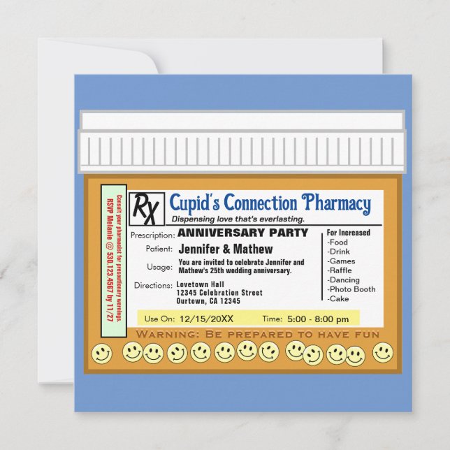 Anniversary RX for Fun Invitation (Front)