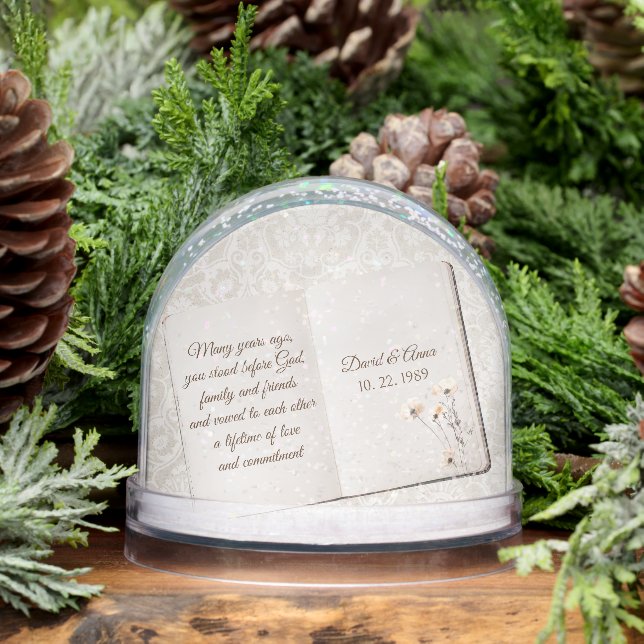 Anniversary Scrapbook On Damask  Snowglobe (Winter)