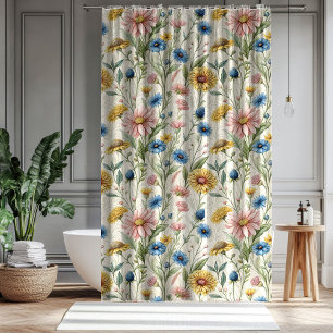 Anniversary Shower Curtain Soft Floral Surprise