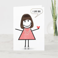 Anniversary Stick Figure Girl With Speech Bubble