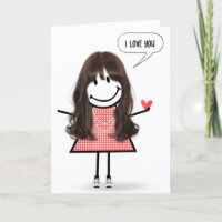 Anniversary Stick Figure Girl With Speech Bubble