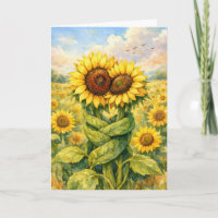Anniversary Sunflowers Hugging Each Other