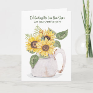 Anniversary Sunflowers Pitcher Warm Love Card