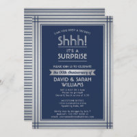Anniversary Surprise Party Elegant Navy Blue