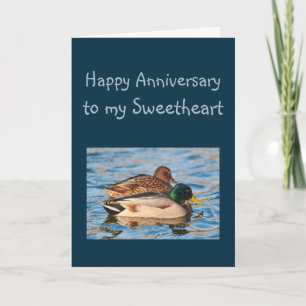  Anniversary Sweetheart Ducks Water Bird Card