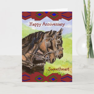 Anniversary Sweetheart Western Horse Team Equine Card