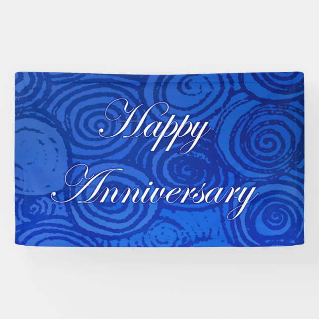 Anniversary Swirls Blue Banner (Horizontal)