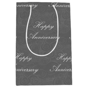 Anniversary Swirls Dark Silver Medium Gift Bag