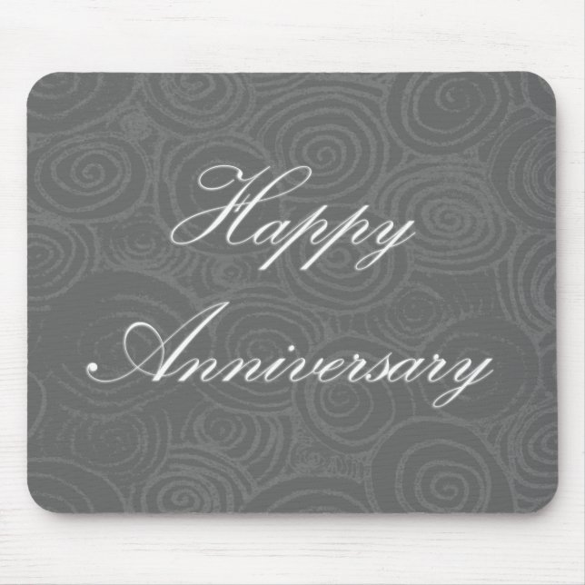 Anniversary Swirls Dark Silver Mouse Pad (Front)
