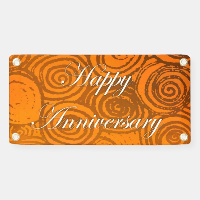 Anniversary Swirls Orange Banner (Horizontal)