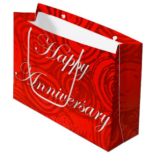 Anniversary Swirls Red Large Gift Bag