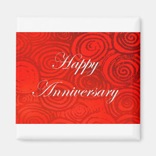 Anniversary Swirls Red Magnet