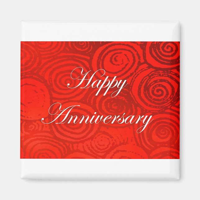 Anniversary Swirls Red Magnet (Front)