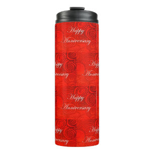 Anniversary Swirls Red Thermal Tumbler