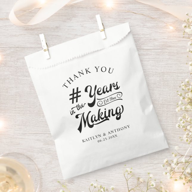 Anniversary Thank You YEARS IN THE MAKING Black Favour Bag (Clipped)