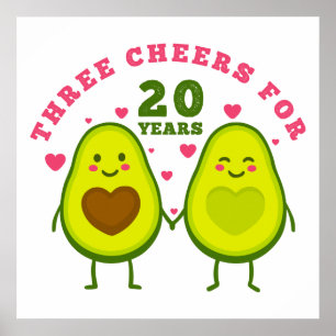 Anniversary three cheers for 20 years poster