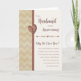 Anniversary to Husband - Why Do I Love You? Card